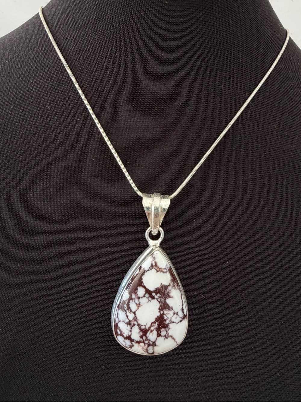 925 Sterling Silver Wild Horse Turquoise Necklace Native American Jewelry
